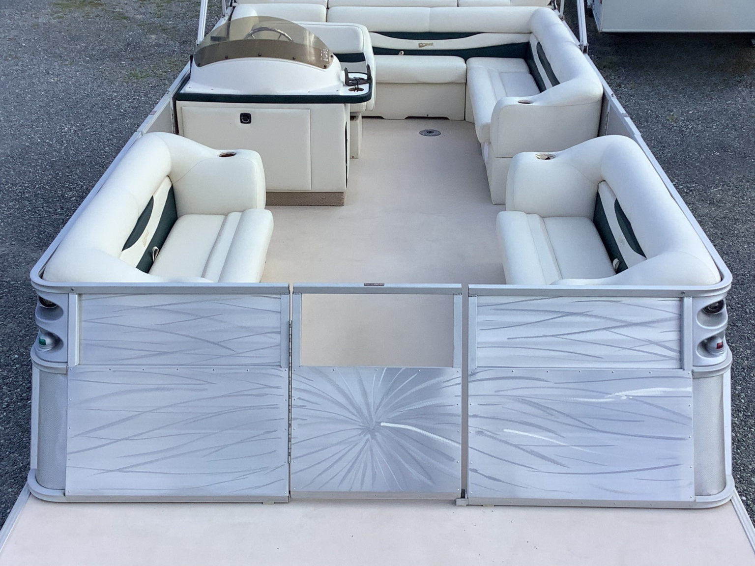 Pontoon Boat with Custom Aluminum Fencing